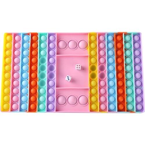 Bubble Antistress Adult Sensory Toy Relieve Silicone Push Bubble Rainbow Chessboard Autism Toy Kid Early Education Tools