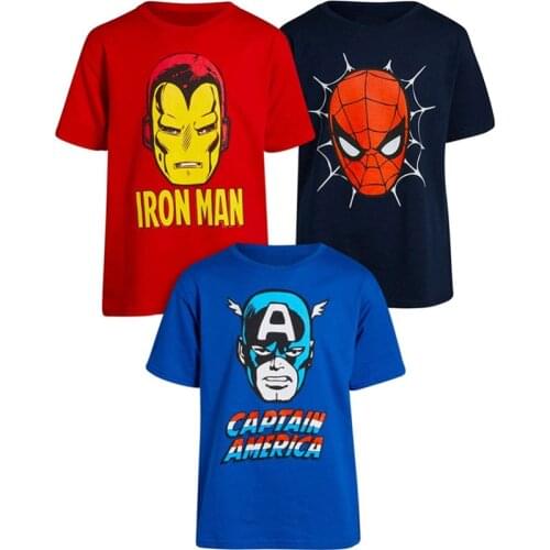 3 Pcs/set Summer Tees Fashion Boys Girls Clothing 3D Printed Spider Cartoon Men T-shirt O-neck Short Sleeve Streetwear Tops