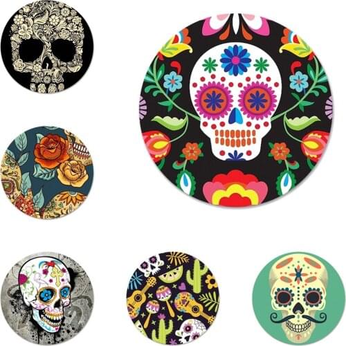 Mexican Sugar Skeleton Skull Icons Pins Badge Decoration Brooches Metal Badges For Clothes Backpack Decoration