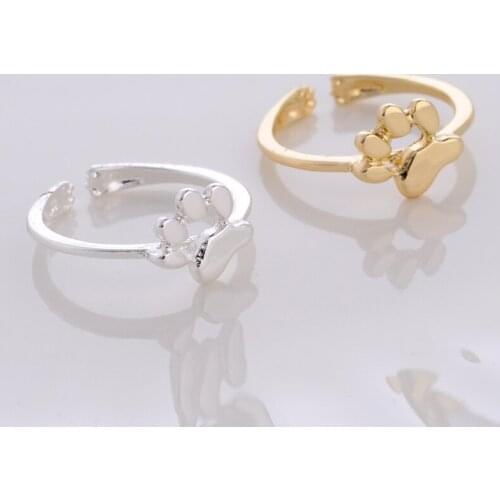 Lovely Dog Paw Ring Jewelry Cute Dog/Cat Paw Animal Ring Women Jewelry Wholesale Gift For Friends