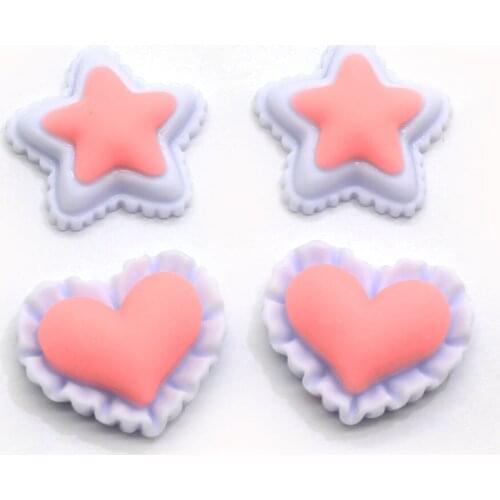Cute Resin Lovely 3D Colorful Heart Star Flat Back Cabochon Appliques DIY Scrapbooking Phone Case Craft