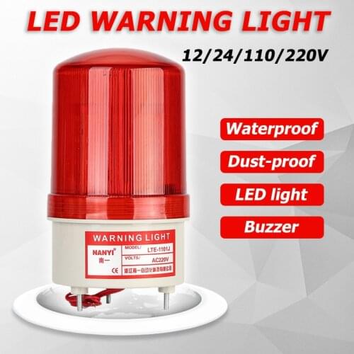Multicolor 12/24/110/220V Outdoor LED Rotary Warning Light Flashing Alarm Light Emergency Blinking Signal Lamp for Gate Opener