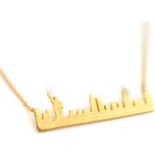 Fashion city landscape necklaces The New York skyline pendant necklaces Landmarks commemorate necklaces for women