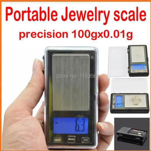 New APTP450 100g x 0.01g Digital Pocket Jewelry Scale with Calibration Weights