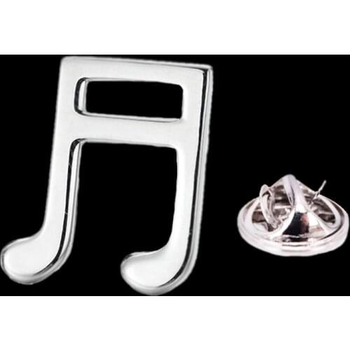 Summer new high quality brass silver music symbol Brooch mens Lapel Pin Hat backpack Badge