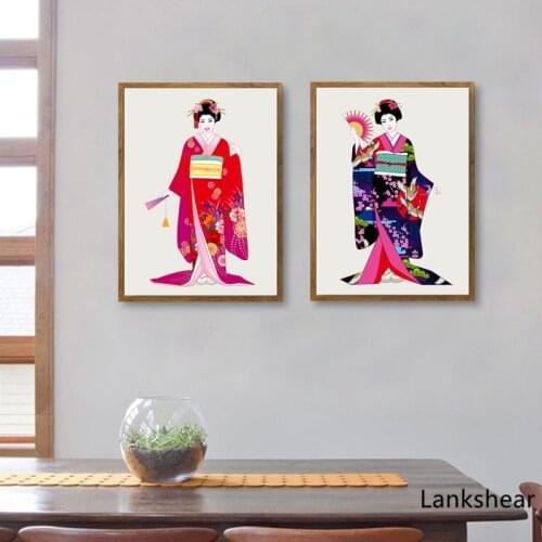 Home Decor Prints Wall Art Modular Canvas Beautiful Japanese Girls Painting Nordic Pictures Poster Bedside Background Home Decor