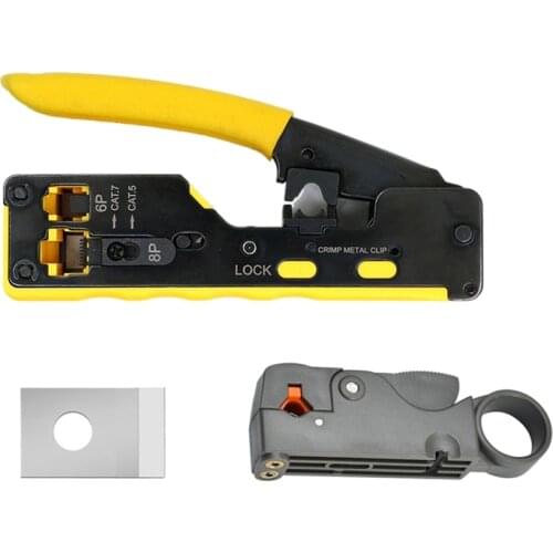 Retail RJ45 Pliers Crimper CAT5 CAT6 CAT7 CAT8 Networktools Ethernet Cable Stripper Clamp Tongs Crimper Crimping Tools Set