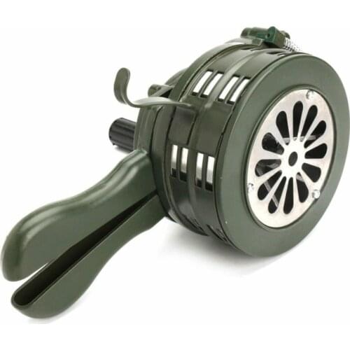 110dB Manual Metal Alarm Hand Crank Siren Horn Air Raid Emergency Safety Warning Siren for Fire Flood Prevention Disaster