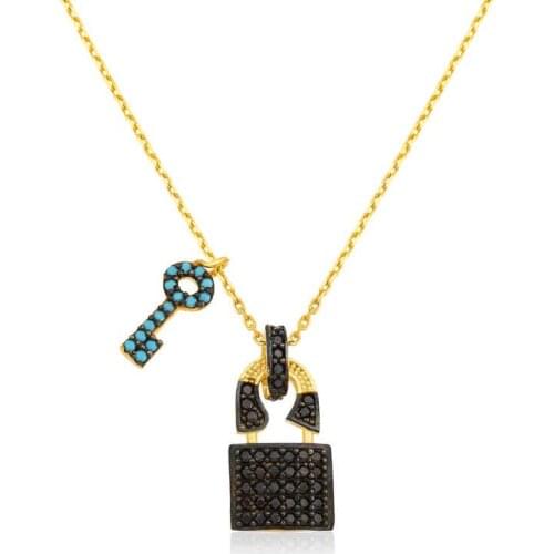 Silver Key To My Heart Lady Necklace