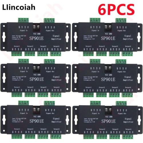 SP901E SPI Signal Amplifier Repeater for WS2812B WS2811 WS2813 RGB Addressable LED Pixel Strip Programmable Matrix Panel Light