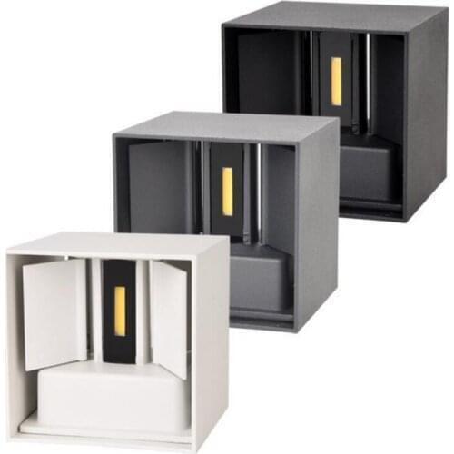 12W Dimmable COB Modern Brief Cube Adjustable Surface Mounted LED Wall Lamp Outdoor Waterproof Wall Light Garden Light Sconce