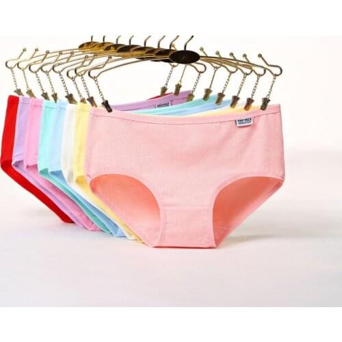 Free Shipping 4pcs/lot L/XL/2XL/3XL Cotton triangle candy Big yards Womens underwear large size lady briefs pants XWH-A001