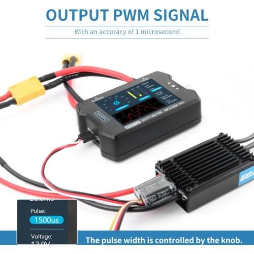 ToolKitRC WM150 Advanced Watt Meter 1-50v 150A 2.4" TFT Screen Display Power Voltage Current Tester PWM Output For RC Models