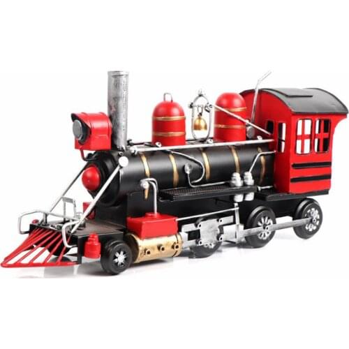 Vintage Retro Steam Locomotive Model Tin Locomotive Practical Gift Tin Toy Hand-Made Decorations - 246