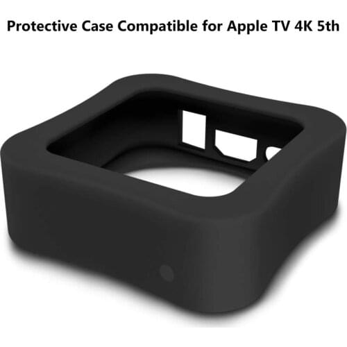 Protective Case Compatible for Apple TV 4K 5th / 4th - [Anti Slip] Shock Proof Silicone Cover for Apple TV Box Remote