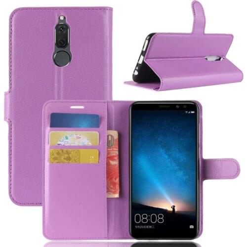 10pcs/lot Lichi wallet PU Leather stand+TPU Cover Case with card slot for Huawei Mate 10 Lite