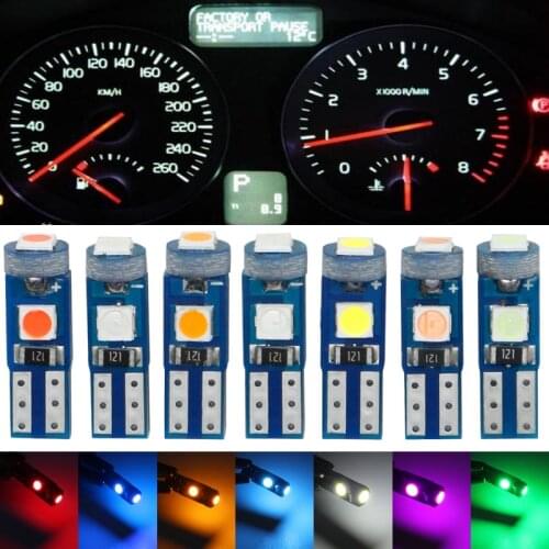 10Pcs T5 Led Bulb W3W W1.2W Led Canbus Car Interior Lights Dashboard warming indicator Wedge Auto Instrument Lamp