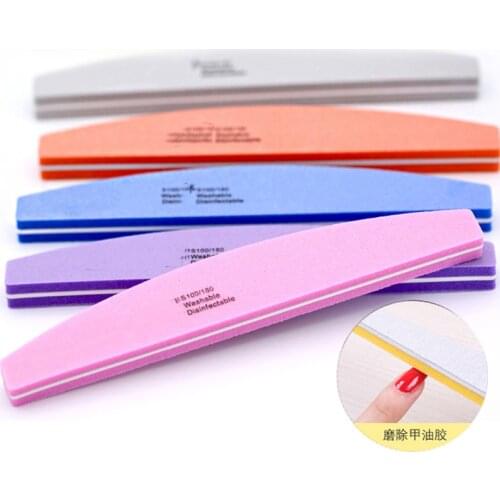 5pcs/10pcs Nail File Sponge Sandpaper Buffs For Nails Sanding Foam 100/180 Nail Files Buffer Emery Board Random Color