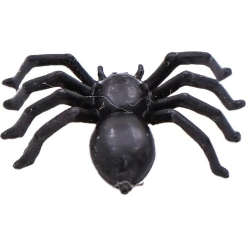 50 pcs Halloween Decorative Spiders Small Black Plastic Fake Spider Toys Halloween Funny Joke Prank Realistic Props