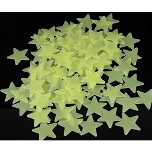 500 pcs/lot Creative Luminous Star Wall Sticker Fluorescence Stick 3D Wall Stickers multi-piece packege Valentines Gift