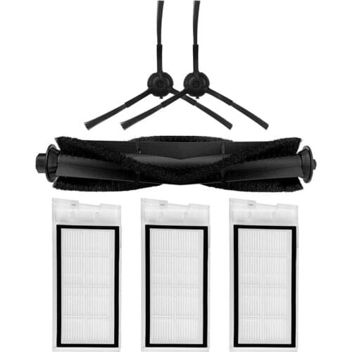 Promotion!6Pcs Main Brush Side Brush HEPA Filter Kit Accessories For ROIDMI EVE Plus Robot Vacuum Cleaner Parts