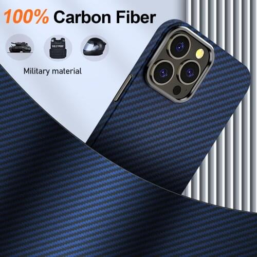 Real Pure Carbon Fiber Case For iPhone 13 12 Pro Max Case Colorful Aramid Fiber Ultra Thin Phone Cover for iPhone 13 12 Mini