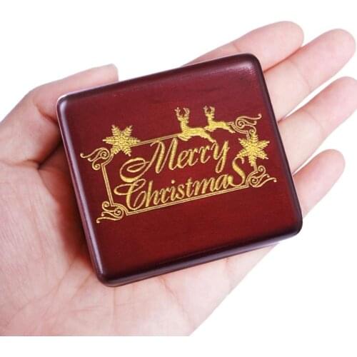 Sinzyo Handmade Wooden Merry Christmas A Music Box Birthday Gift For Christmas Valentines day gift Maple Wood