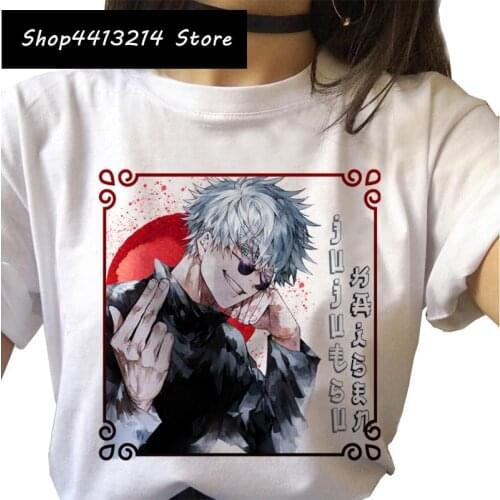 Women Jujutsu Kaisen T Shirt Japanese Anime Grunge Tshirt Gojo Satoru Yuji Itadori Hot Summer Streetwear Clothing Tee T-Shirt