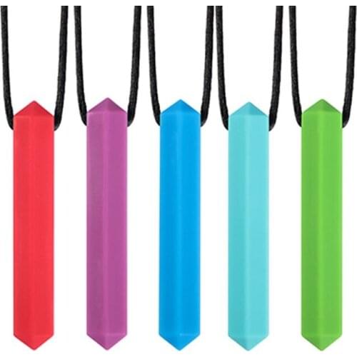 Sensory Crayon Teether Necklace Best Tools for Autism and Teething Chewy Toys