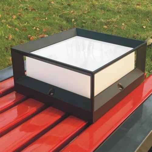 Square Post Cap Light Outdoor Garden Landscape Column Light Aluminum Acrylic Bollard Lamp Waterproof LED Post Light Gate Light