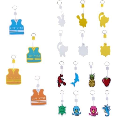 Lightweight Floating Keyring EVA Foam Water Buoyant Key Ring Marine Yacht Sail Swim Key Chain Holder Water Sports Accessories