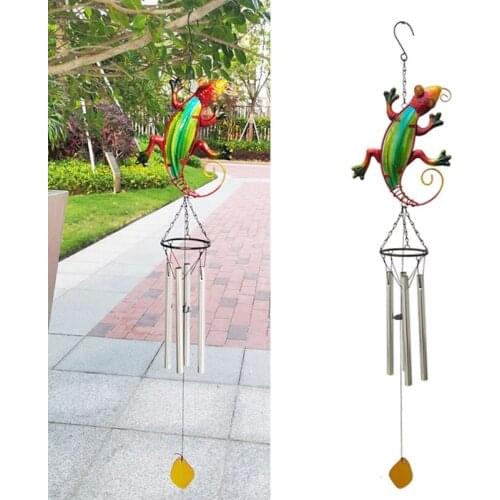 Metal Art Lizard Wind Chimes Bells Indoor Outdoor Stained Glass Windchime for Window Garden Yard Patio Decor S06 21 Dropshipping