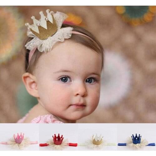 Cute Kids Baby Girl Toddler Lace Crown Hair Band Headwear Headband Accessories