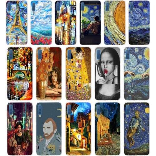 75AA Van Gogh Art gift Soft Silicone Tpu Cover phone Case for Samsung Galaxy A6 Plus 2018 A7 2018 A9 star Lite Case