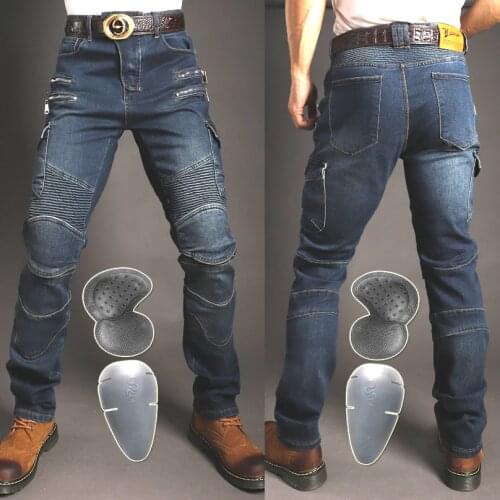 2020 New Motorcycle Pants Men Moto Jeans Zipper Protective Gear Riding Touring Motorbike Trousers Motocross Pants Moto Pants