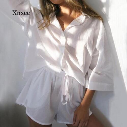 Solid Casual Half Sleeve Shirt Shorts Outfits Womensingle Breasted Tshirt Fashion Loose Tops Pants Female Two Piece Suit Clothes