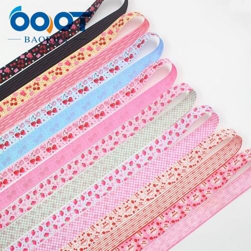 OOOT BAORJCT I-191123-2607,25mm 10yards Double sided Cherry strawberry fruit Ribbons,bow cap,Clothing,Party DIY Decorations