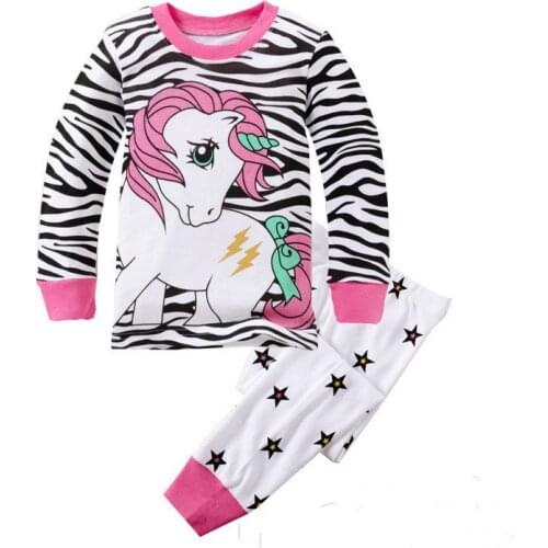 2020 Kids Girls Clothes Sets Children Cute Cartoon girls Sleepwear Long Sleeve Leisure Wear Cute Little Girls Pajamas suit