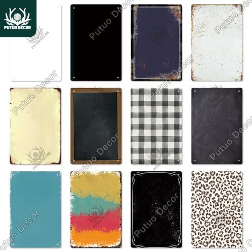 Putuo Decor DIY Blank Base Plate Vintage Plaque Metal Signs Wall Home Decor for Handmade Material Retro Plaque Diy Projects Gift