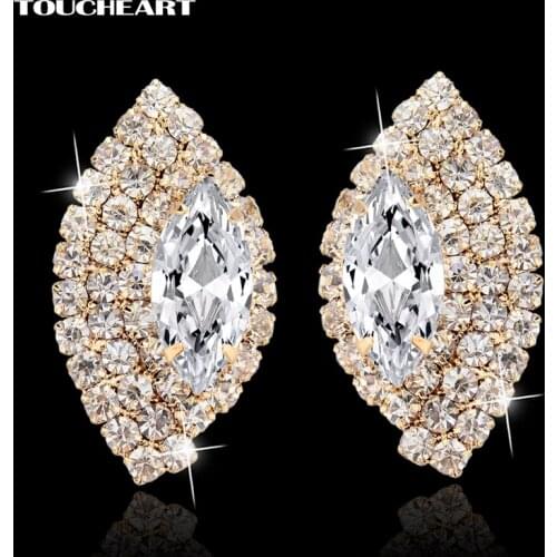 TOUCHEART Luxury White Charm Earring Gold Designs Jewelry Crystal Handmade Earrings For Women Butterfly Wings Earring SER140283