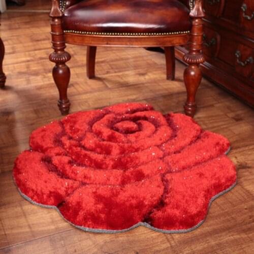 Luxury Home carpet high quality 3D Red Rose pattern Wedding Decor carpets for Living Room Bedroom Area Rugs Thicken Parlor Rug