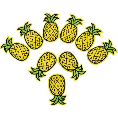 Diy pineapple patches for clothing iron embroidered patch applique iron on patches sewing accessories badge stickers on clothes