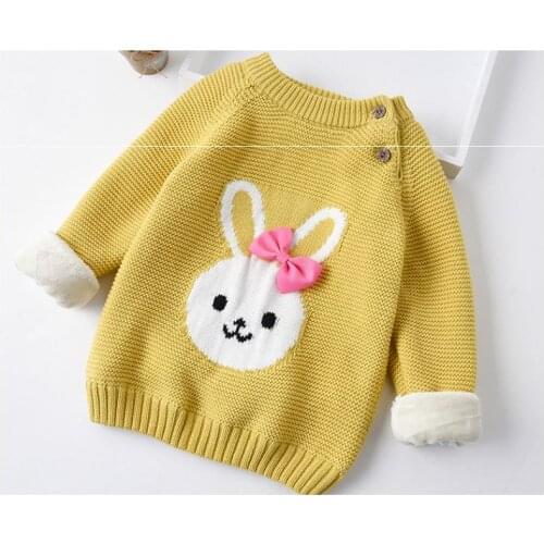Girls Sweater Clothes Autumn/winter Children Plush Velvet Thickening Sweater Kids Boys Warming Clothing Fashion Cotton Sweater