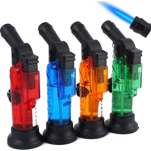 Torch Jet Gun Lighter Inflatable Windproof Flame Refillable Cigar Lighters for BBQ Kitchen Outdoor Ignition