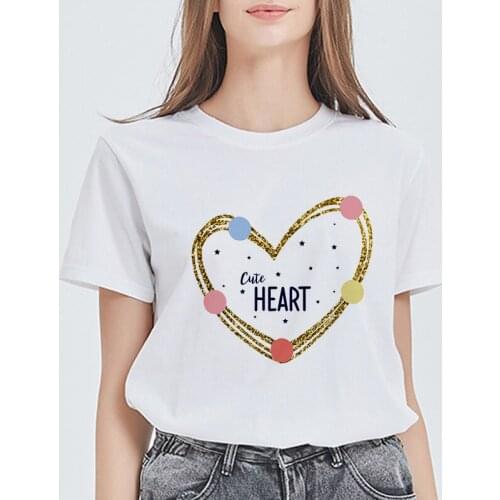 Aesthetic Love Graphics Printed Female T Shirt Harajuku Fashion T-Shirts Women Summer Short Sleeve Tshirt Casual Tee Tops Female