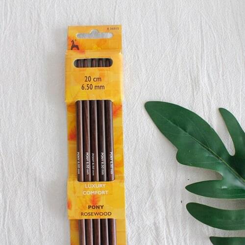 1 set Pony Rosewood 20 cm Double Pointed Knitting Needles-Set of 6