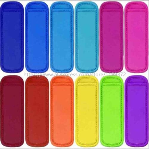 100pcs Fast Ship 12 Colors Popsicle Holder Holders Ice Pop Cream Tool 18X6CM Neoprene Sleeve Sleeves Insulation Children Freezer