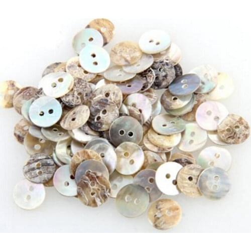 100 PCS Natural Shell Sewing Buttons Color Japan Mother of Pearl MOP Round Shell 2 Hole Button Sewing Accessories 10mm