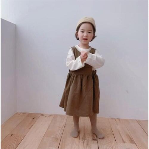 2020 Ins Japan and South Korea Baby Girl Dress Spring and Summer New Girl Sleeveless Pocket Patchwork Cotton Vest Dress 1-4 Year