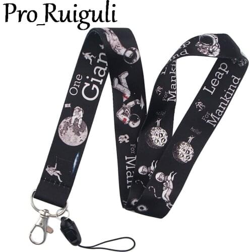 30pcs Moon landing phase of big planet and small planet Cartoon Keychain Lanyards Id Badge Holder ID Card Pass Mobile Phone USB